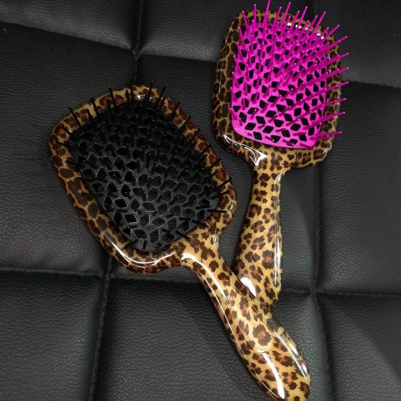Janeke Superbrush Leopard Purple Hairbrush