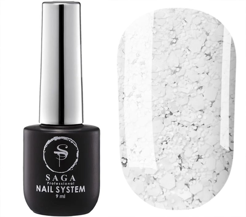 SAGA professional Gel Polish Marmalade 6 (white with flakes), 9 ml