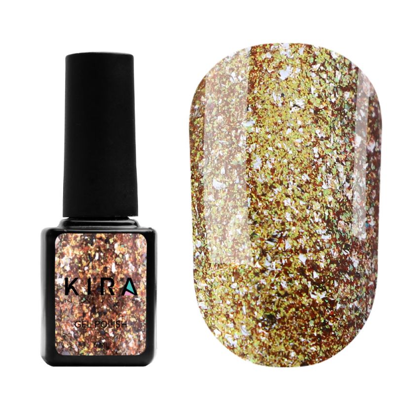 Kira Nails Shine Bright gel-varnish No. 006 (bronze with sparkles), 6 ml