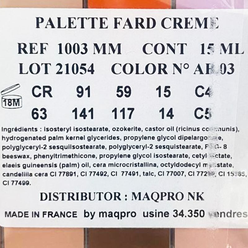 Maqpro Fard Crème Compact tone 10 colors - AB03, 15 ml