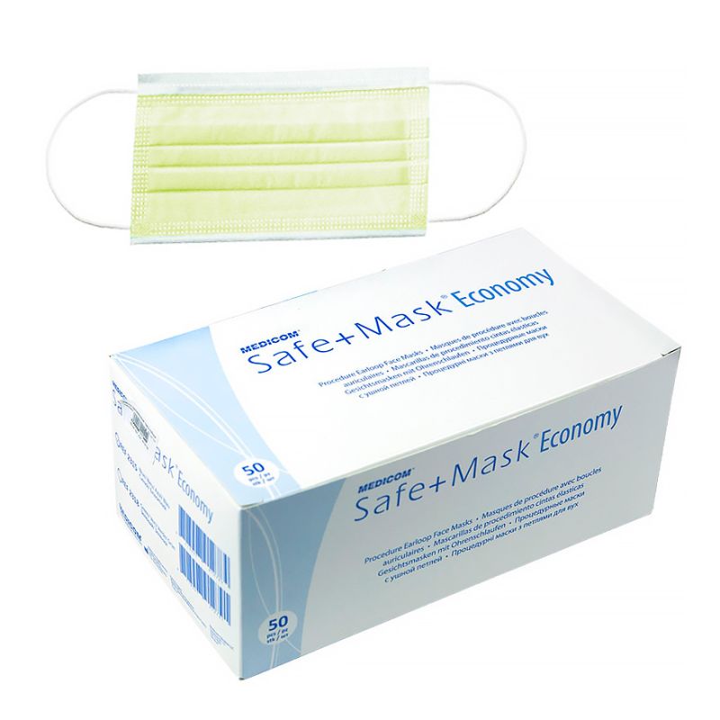 Medicom Three-layer mask Yellow, 50 pcs/pack