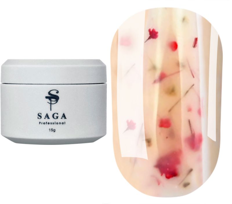 SAGA гель для нігтів квітковий professional Liquid Floral gel 05, 15 мл