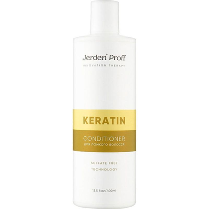 Jerden Proff KERATIN Кондиціонер безсульфатний для ламкого волосся з кератином, 400 мл