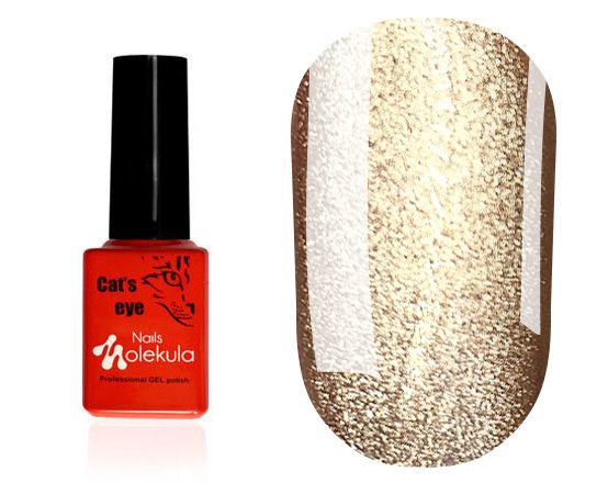Molekula 9D Cats eye gel varnish No. 913 (light gold, magnetic), 6 ml