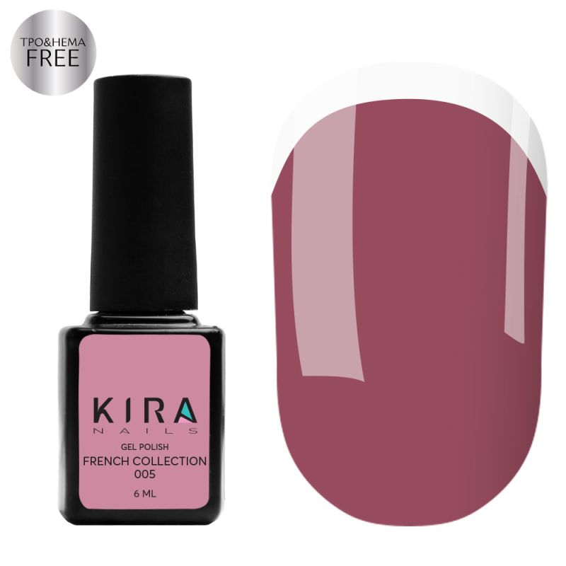 Гель-лак Kira Nails French Collection 005 HEMA/TPO free, 6 мл