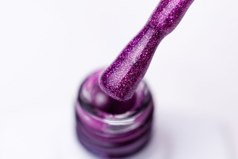 Gel polish Molekula No. 014 (lilac shimmer with sparkles), 6 ml