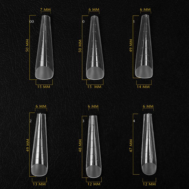 Komilfo Top Nail Forms, Long Gothic - Верхні форми для нарощування, довгий готичний мигдаль, 120 шт