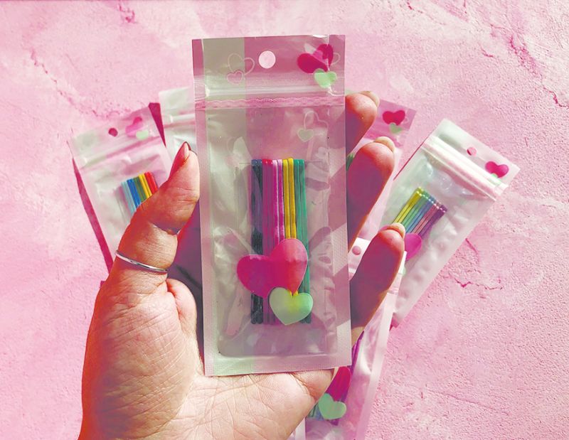 Multicolored invisible pins No. 9, 5.5 cm wavy (10pcs)