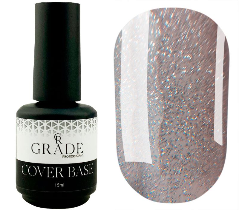 Grade Light-reflecting nail base Shine base 31 (beige-brown with sparkles), 15 ml