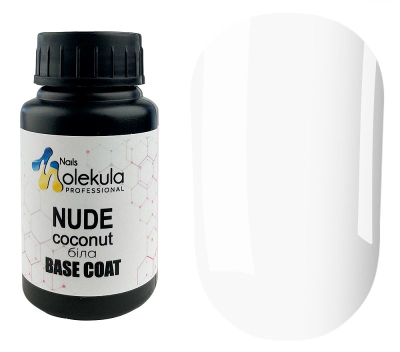 Molekula Base for nails Base Nude Coconut (white milk, enamel), 30 ml
