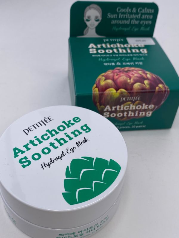 PETITFEE Artichoke Soothing Eye Mask Гідрогелеві заспокійливі патчі для очей з екстрактом артишоку, 60 шт