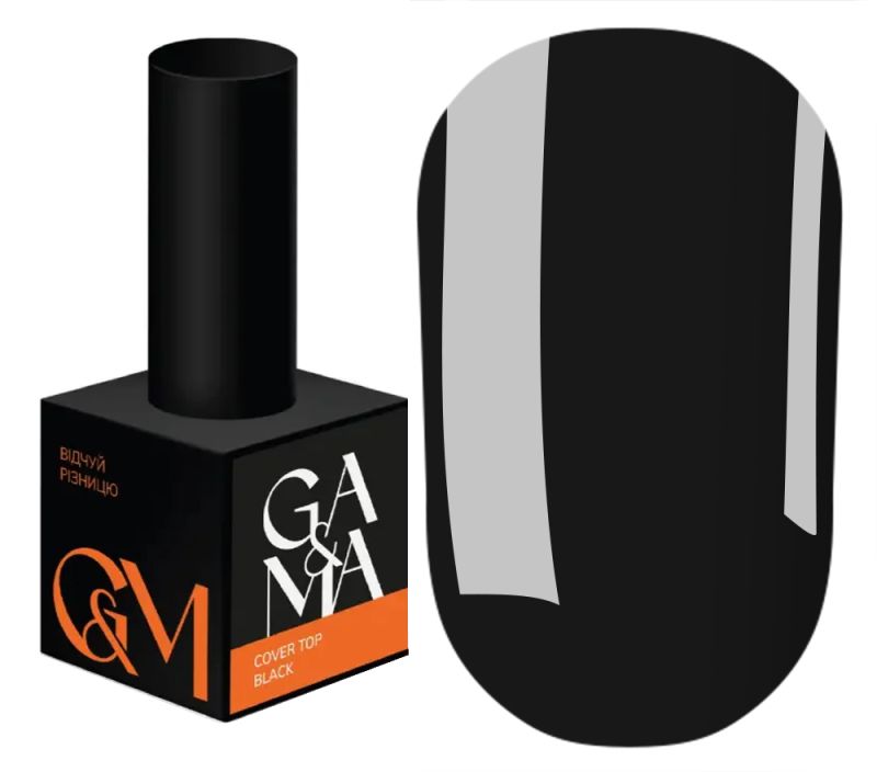GA&MA Top for gel polish camouflage Cover top Black, 10 ml