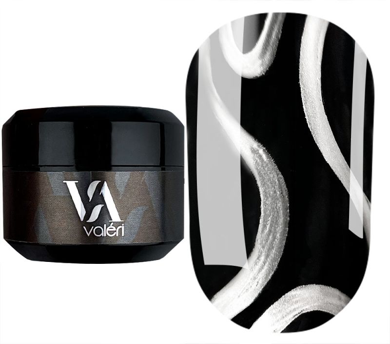 Valeri Гель-краска для ногтей Silver Metal Gel, 5 мл