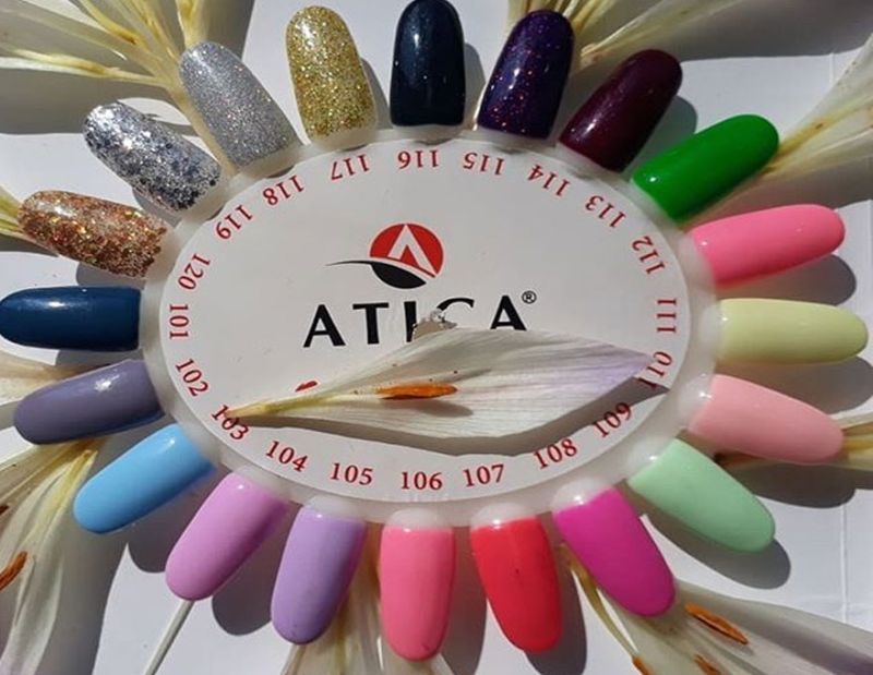 Atica GPM107 Siesta gel varnish (bright coral, enamel), 7.5 ml