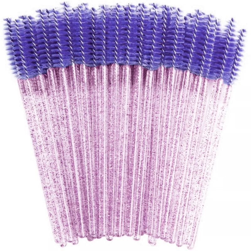 nylon - 50 pcs - волошкова на прозорій основі з рожевими блискітками