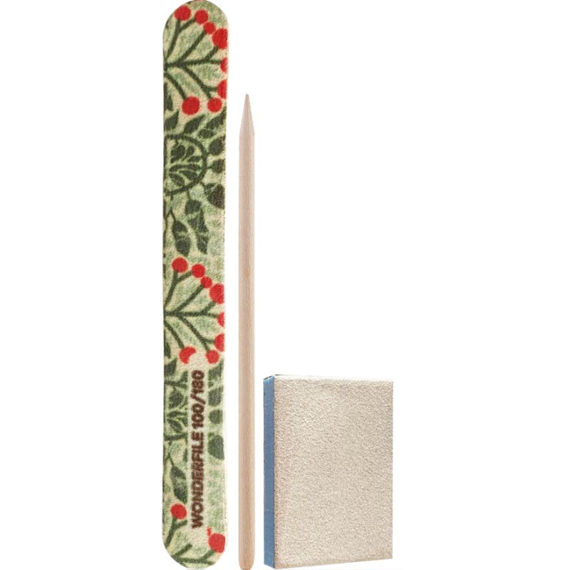 Wonderfile disposable manicure set (nail file with print 100/180, buff 180/240, orange stick)