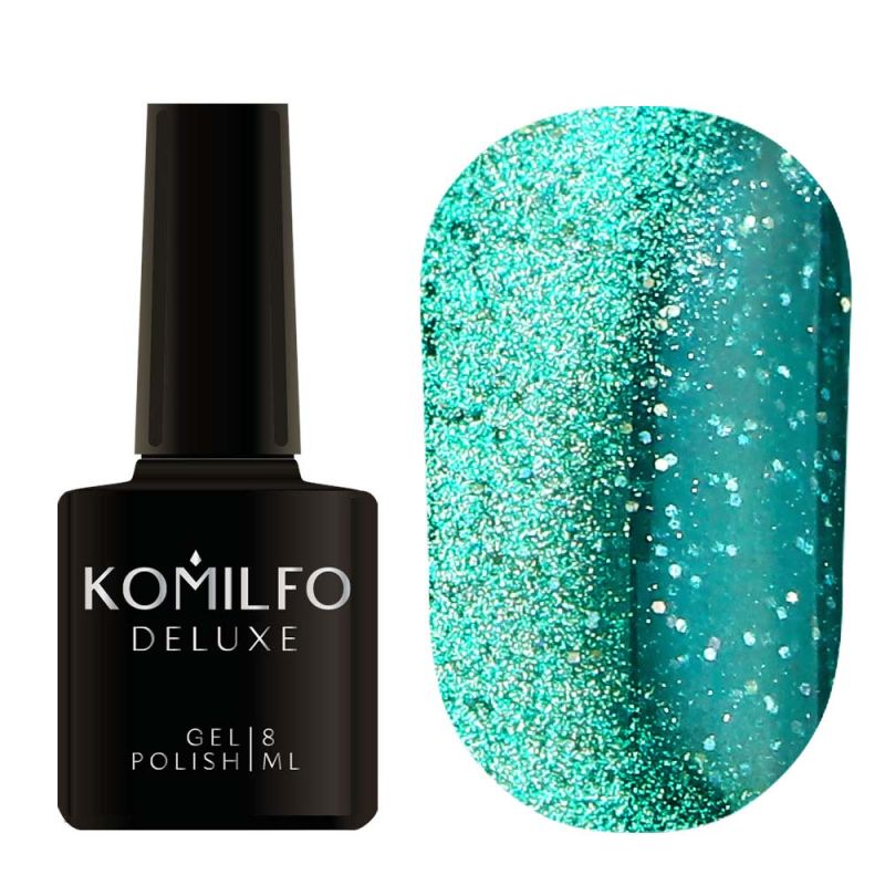 Gel polish Komilfo Fairytale Cat Eye 006 (pale green, magnetic, reflective), 8 ml