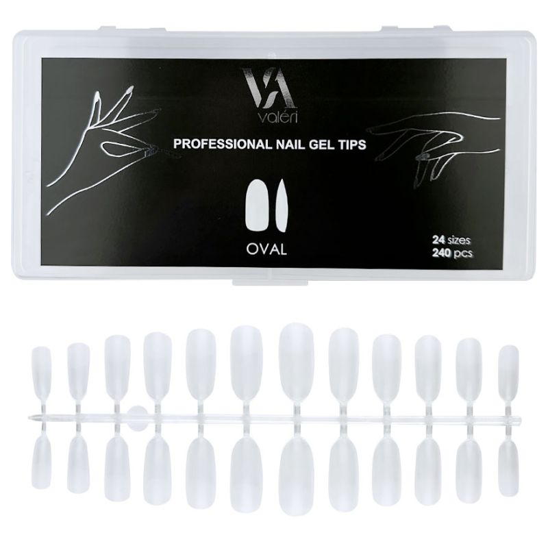 Valeri Gel tips for extension Nail Gel Tips Oval (240 pcs)