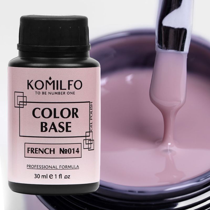 Komilfo Color Base French Френч база 014 (світлий рожево-бежевий), 30 мл (бочонок)