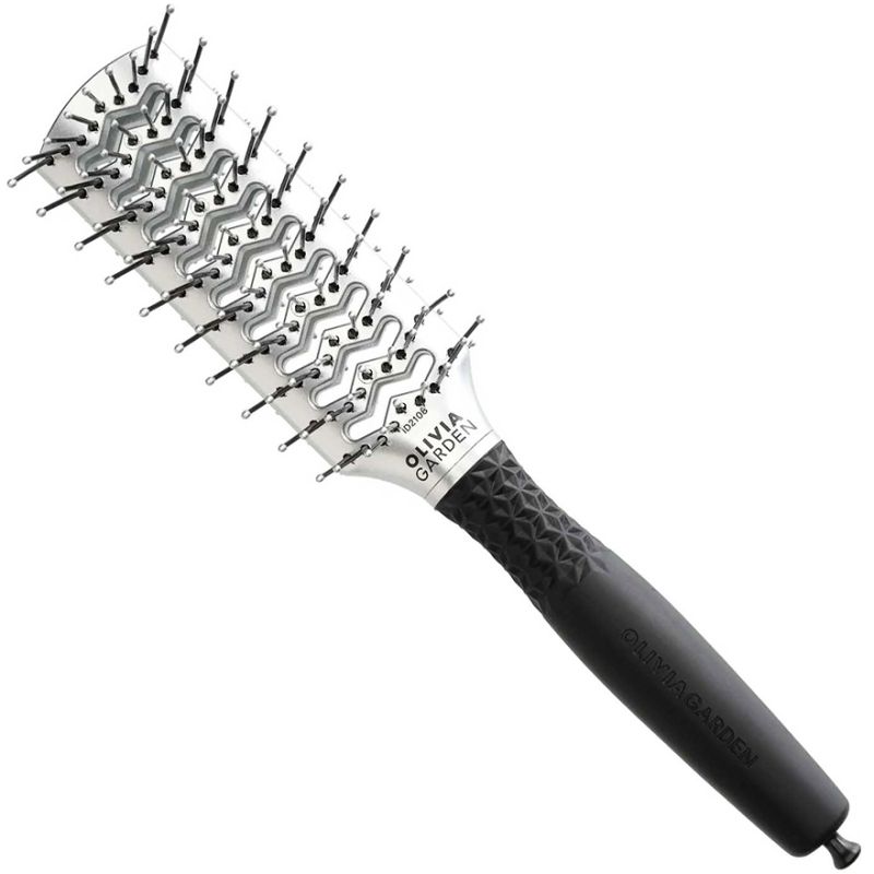 Olivia Garden Styling brush 2-sided tunnel ESSENTIAL STYLE DOUBLE TUNNEL Nylon/Double Silver