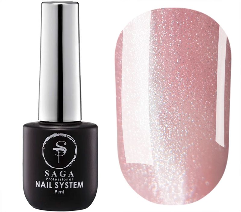 Saga professional gel polish Glow Cat 03 (pink-beige, cat's eye), 9 ml