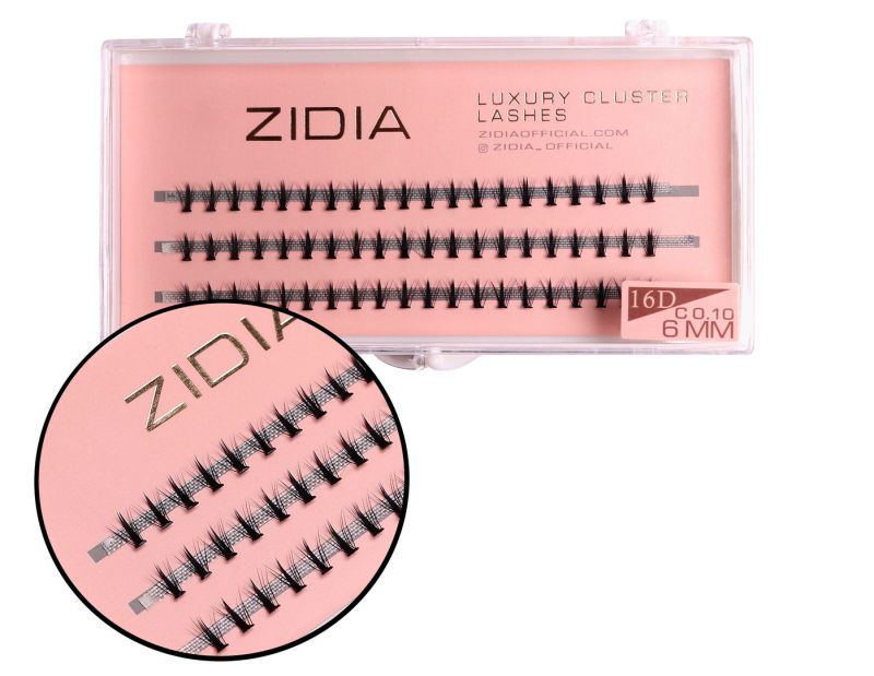 ZIDIA Cluster lashes Ресницы-пучки 16D KIM C 0,10 (3 ленты, размер 6 мм)
