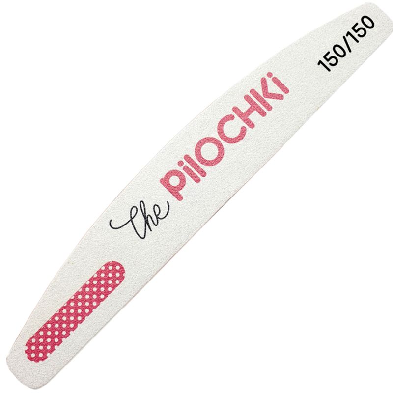 ThePilochki Crescent Moon Nail File, 180mm (White) - 150/150 grit