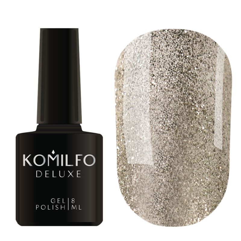Gel varnish Komilfo DeLuxe Termo C003 (light brown, when heated - bright light green), 8 ml
