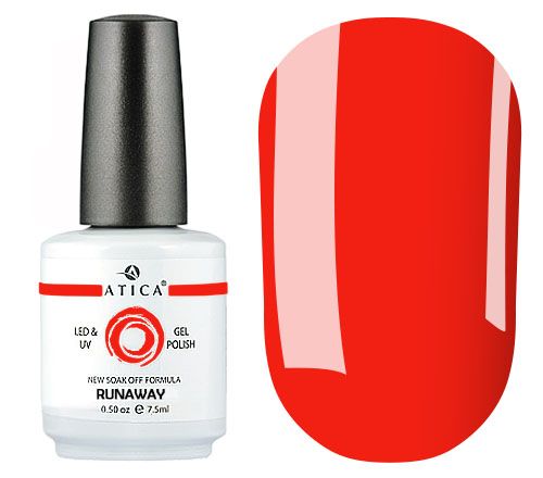 Gel polish Atica GPM 201 Runaway (coral, neon), 7.5 ml