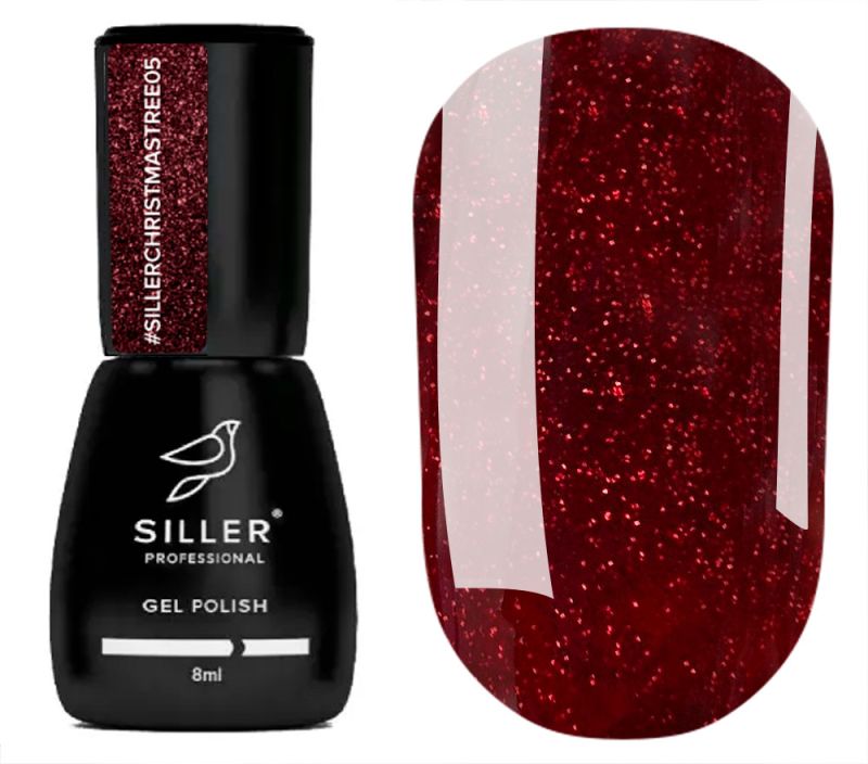 Siller gel varnish No. 037 (warm red, enamel), 8 ml