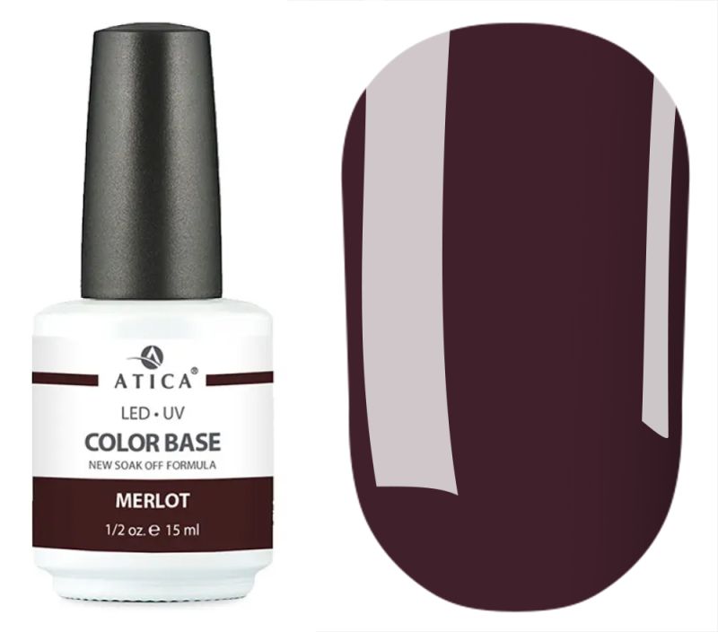 Atica Nail base Color Base Gel Merlot (soak off), 15 ml