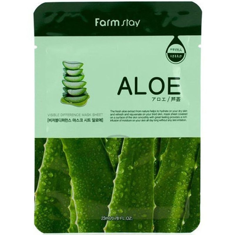 FARMSTAY Visible Difference Mask Sheet Aloe Тканевая маска для лица с алоэ 23 мл