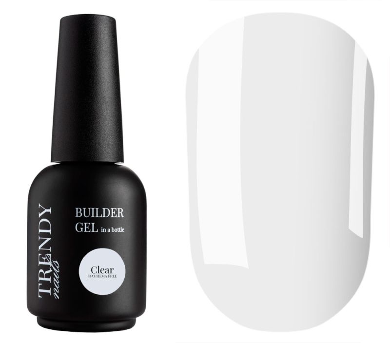 Trendy Nails Гель для ногтей Builder Gel in a bottle Clear HEMA/TPO free, 15 мл