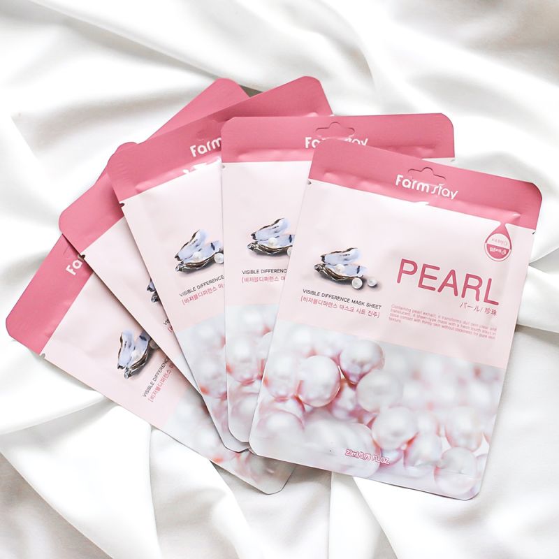 FARMSTAY Visible Difference Mask Sheet Pearl Тканинна маска для обличчя з перлами, 23 мл