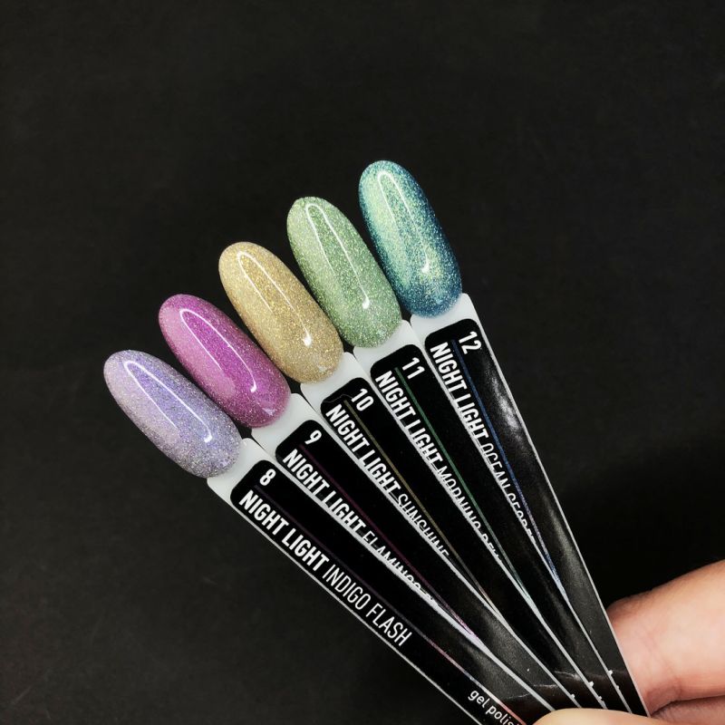 NUB NIGHT LIGHT NL11 Morning Dew gel varnish (light green, reflective), 8 ml