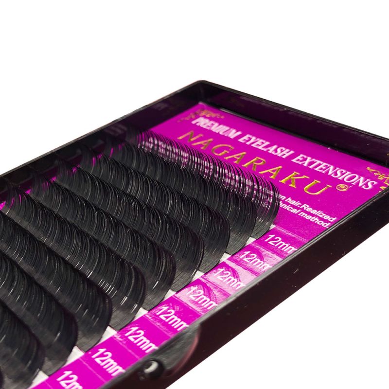 Nagaraku NATURAL Black eyelashes C 0.10 (16 bands 12 mm)