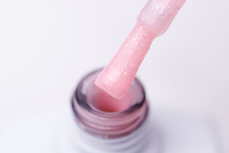 Molekula Gel Polish No. 163 Opal Mercury (light pink with multi-colored sparkles), 6 ml