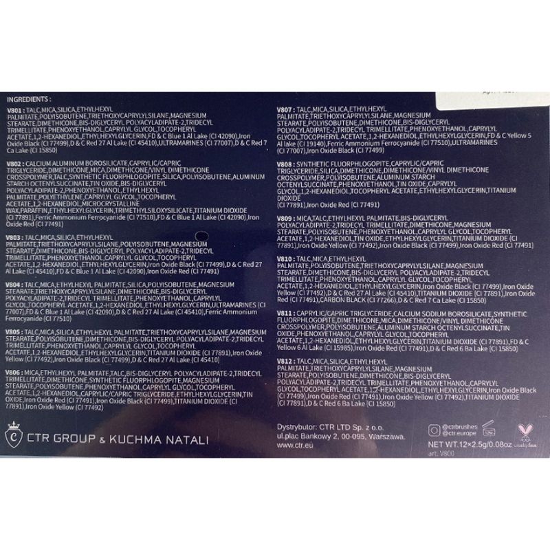 CTR Eye Shadow Palette Vintage, 12*2.5 g