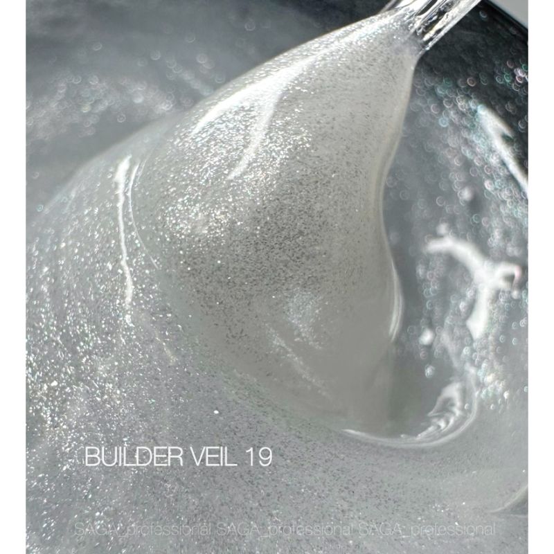 SAGA professional Builder Gel Veil 19 (молочно-белый с шиммером), 15 мл