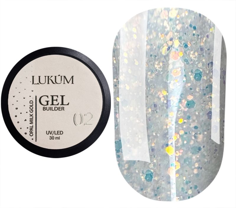 Lukum Гель для ногтей Builder Gel Opal №02 Milk Gold, 30 мл