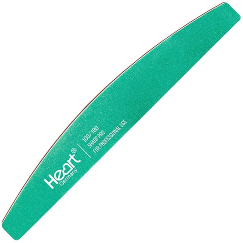 Пилка для нігтів HEART Half SHARP PRO 100/180 (Зелене полотно)