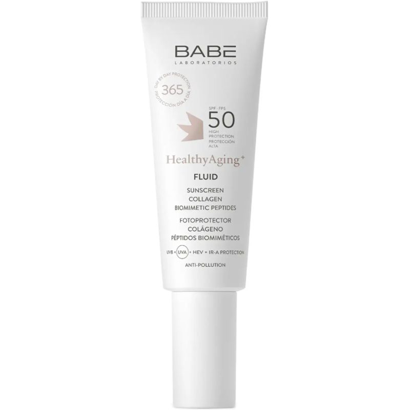 BABE HEALTHY AGING Sunscreen fluid SPF 50 with collagen and peptides, 40 ml