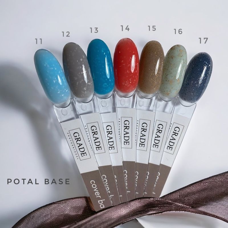 Grade Base for nails Potal base 16 (mint with gold potal), 15 ml