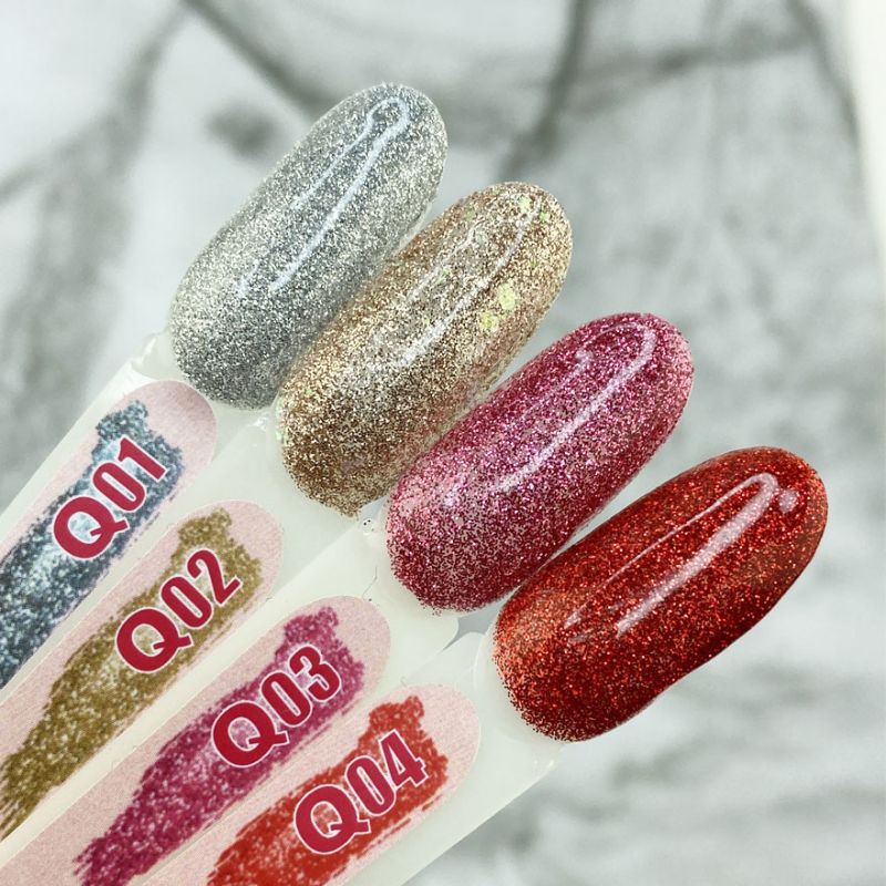 Molekula QUEEN'S SECRET gel varnish No. 01 (silver, with sparkles), 6 ml