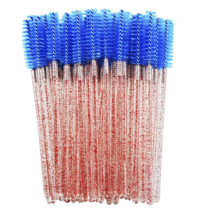 nylon - 50 pcs - blue on a transparent base with red sequins