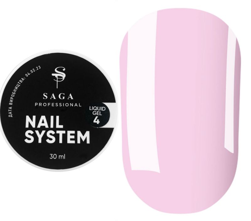 SAGA professional LIQUID GEL 04 (нежно-розовый), 30 мл