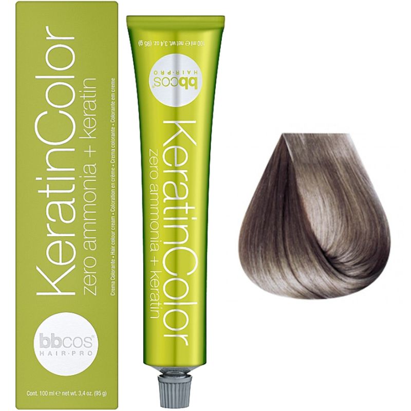Bbcos Keratin Color Крем-краска для волос 8/21 блондин светло-пепельный фиолетовый, 100 мл