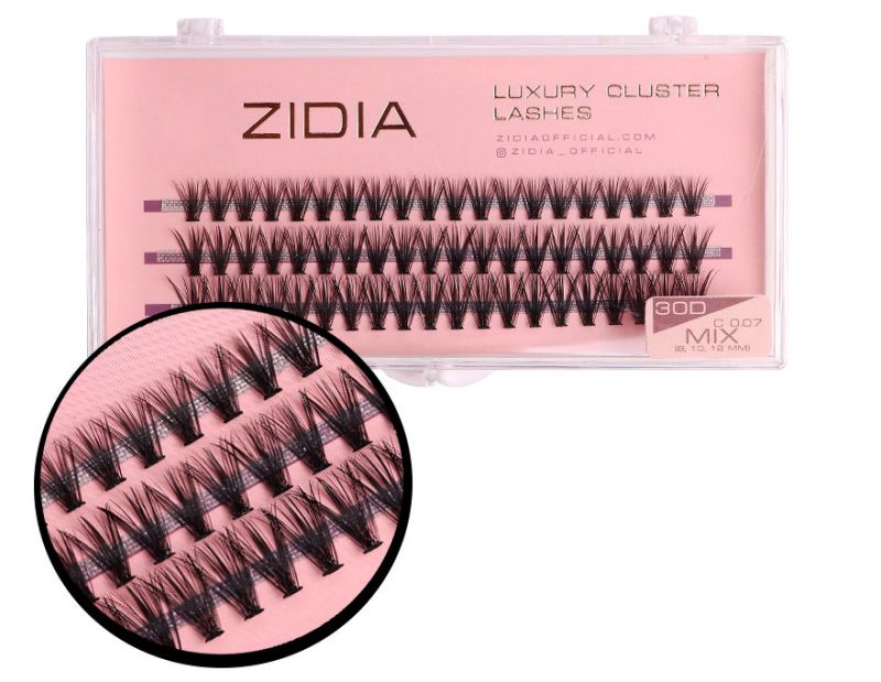 ZIDIA Cluster lashes Ресницы-пучки 30D C 0,07 MIX (3 ленты, размер 8, 10, 12 мм)
