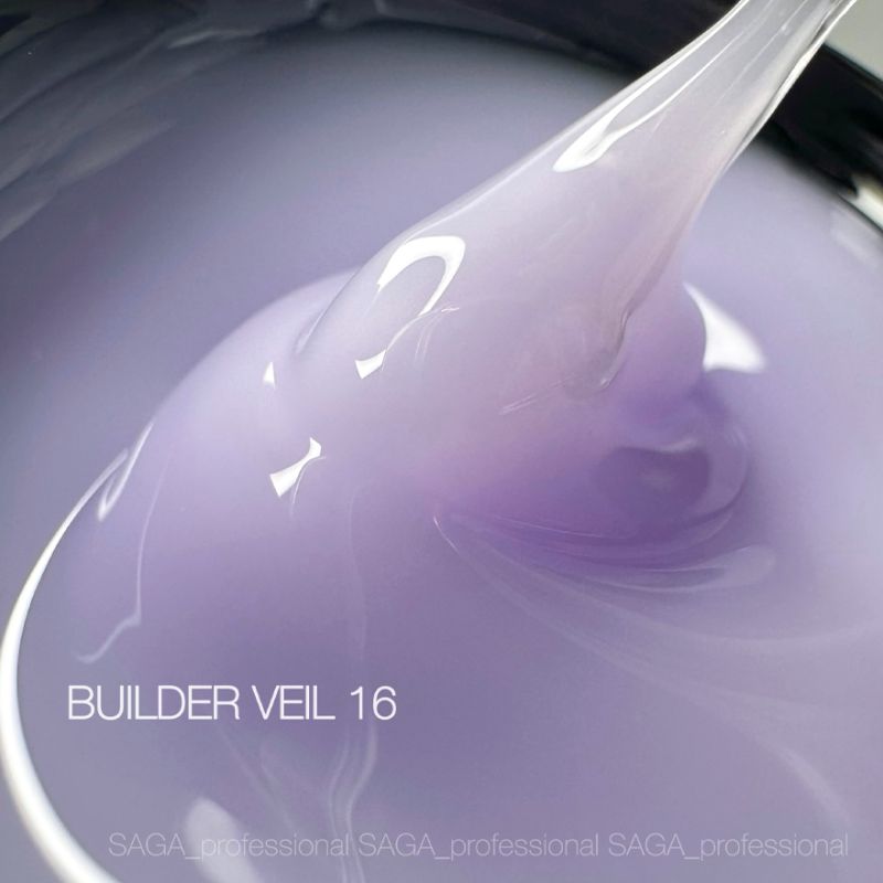 SAGA professional Builder Gel Veil 16 (сиреневый), 15 мл
