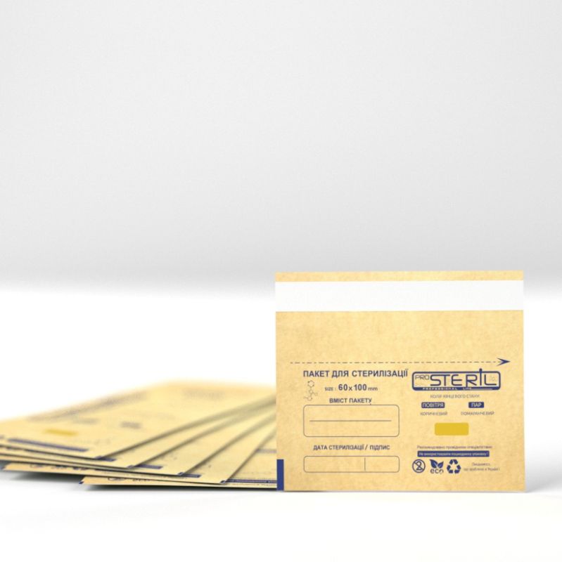 ProSteril Kraft bags for air and steam sterilization 60x100 mm, 100 pcs / unitary enterprise